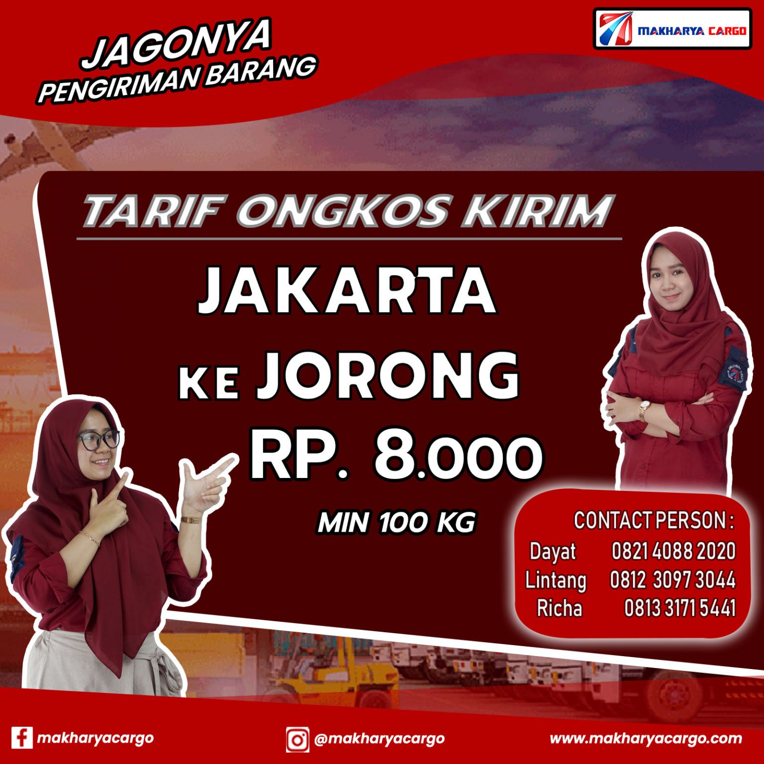 Tarif Ongkos Kirim Jakarta Jorong Gratis Jemput Barang